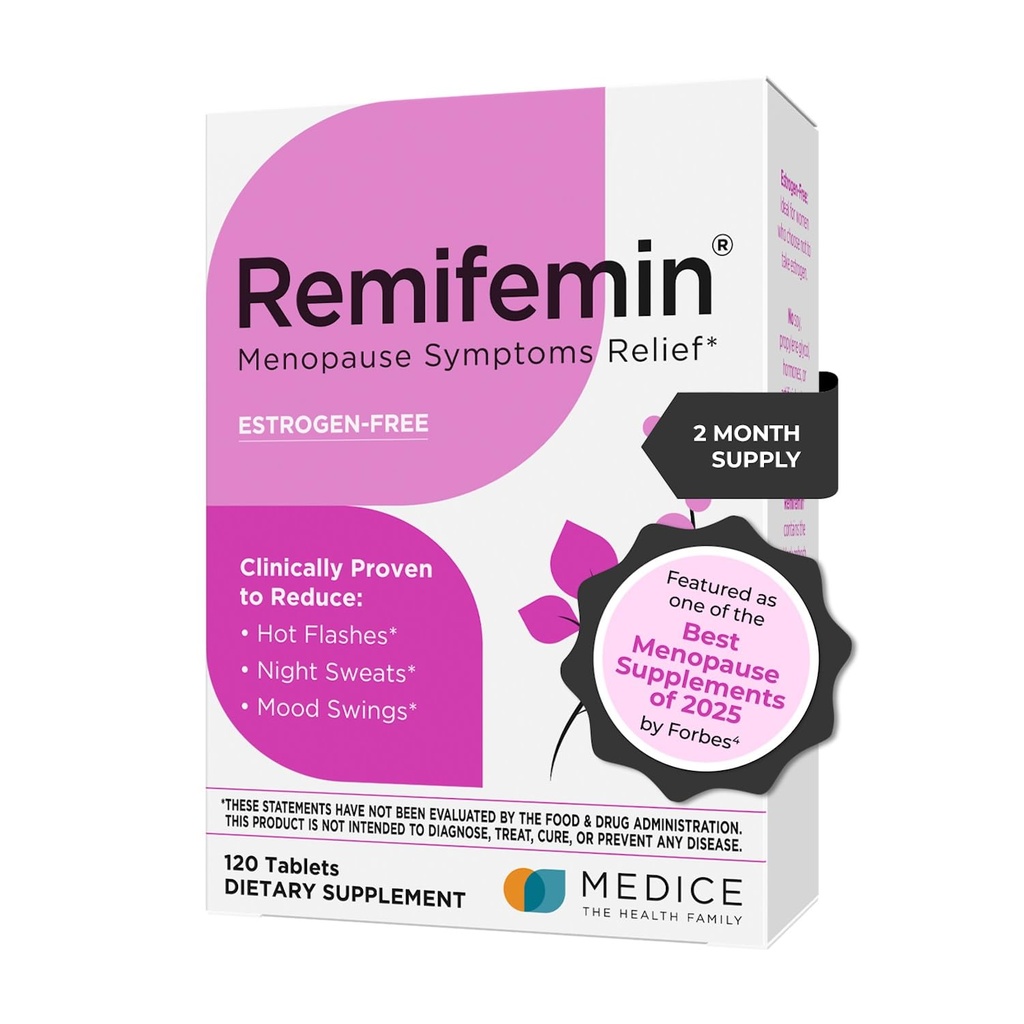 Remifemin Menopause סימפטומים הקלה - קלינית פרובאנס Ingredients - תוספי Menopause - Black Cohosh - Estrogen-Free - Made בגרמניה - 120 טבליות