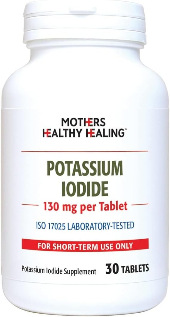Potassium Iodide 130 מ"ג KI תוסף | 30 טבליות לתמיכה Thyroid
