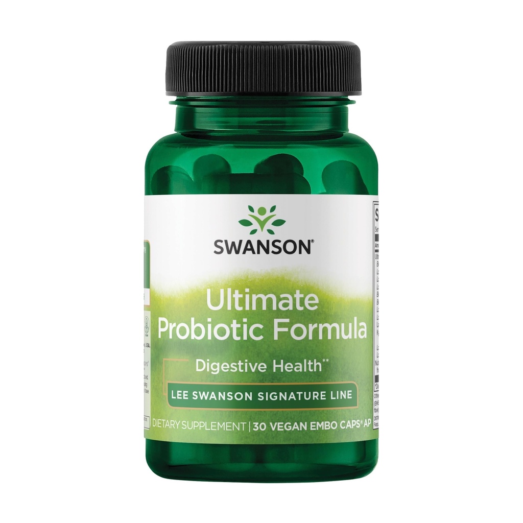 Swanson Ultimate Probiotic Formula Digestive Health Immune System תומך 66 מיליארד CFU Prebiotic NutraFlora scFlora 30 DRcaps Veggie קפסולות (Caps)