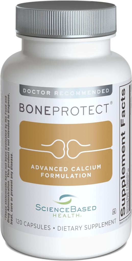 BoneProtect - תוסף בריאות העצם מתקדם עם Calcium Citrate, ויטמין D3, K2 (MK-7), Magnesium ו- Antioxidants - תומך בעצמות העצם, הלב והבריאות הקולונית - 120 קפסולות