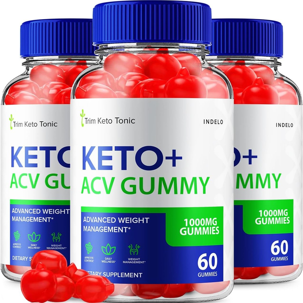 (3 Pack) Trim Ketonic Keto ACV Gummies, Trim Ketomies שמן תוספת ניהול משקל, Trim Ketonic ביקורות עם Apple Cider Vinegar, Trim Keto Tonic Advanced ACVmies, B12 (180 חניכיים)