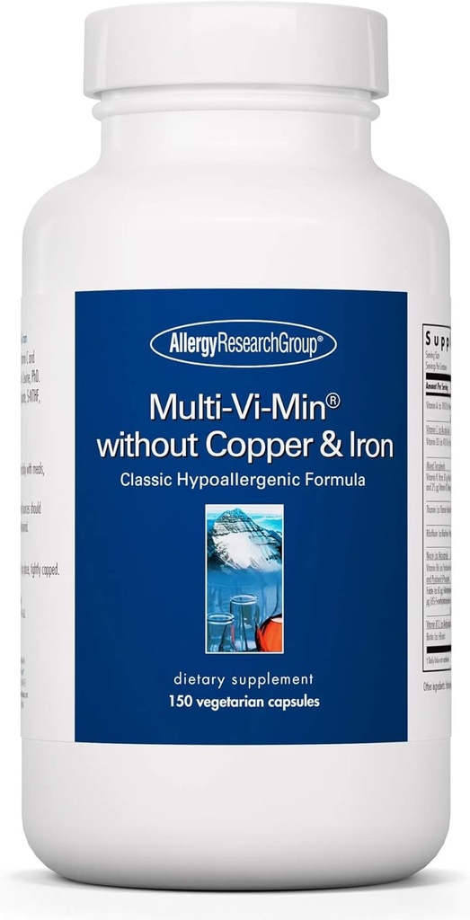 Allergy Research Group - Multi-Vi-Min Without Copper and Iron - Hypoallergenic - 150 קפסולות צמחוניות