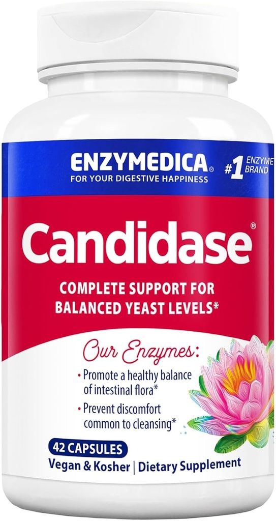 Enzymedica, Candidase, Enzymes for Gentle ניקוי תמיכה, Gut Health & Digestion, 42 Count