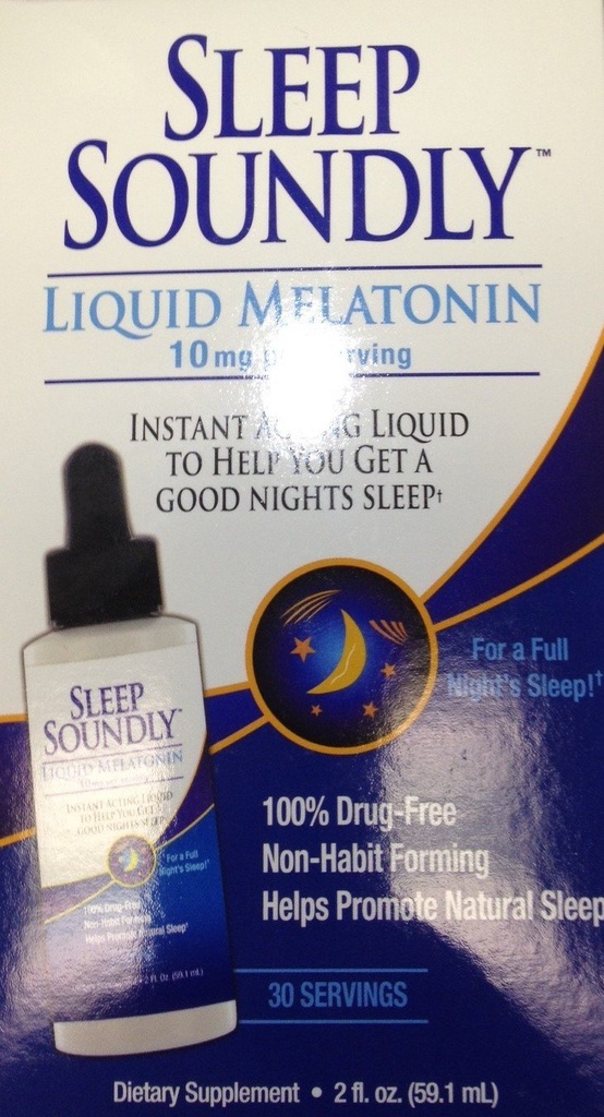 Sleep Soundly נוזל Melatonin 10mg, מיידית Acting Sleep Formula, 30 מנות, 2 Fl Oz (Pack of 1)