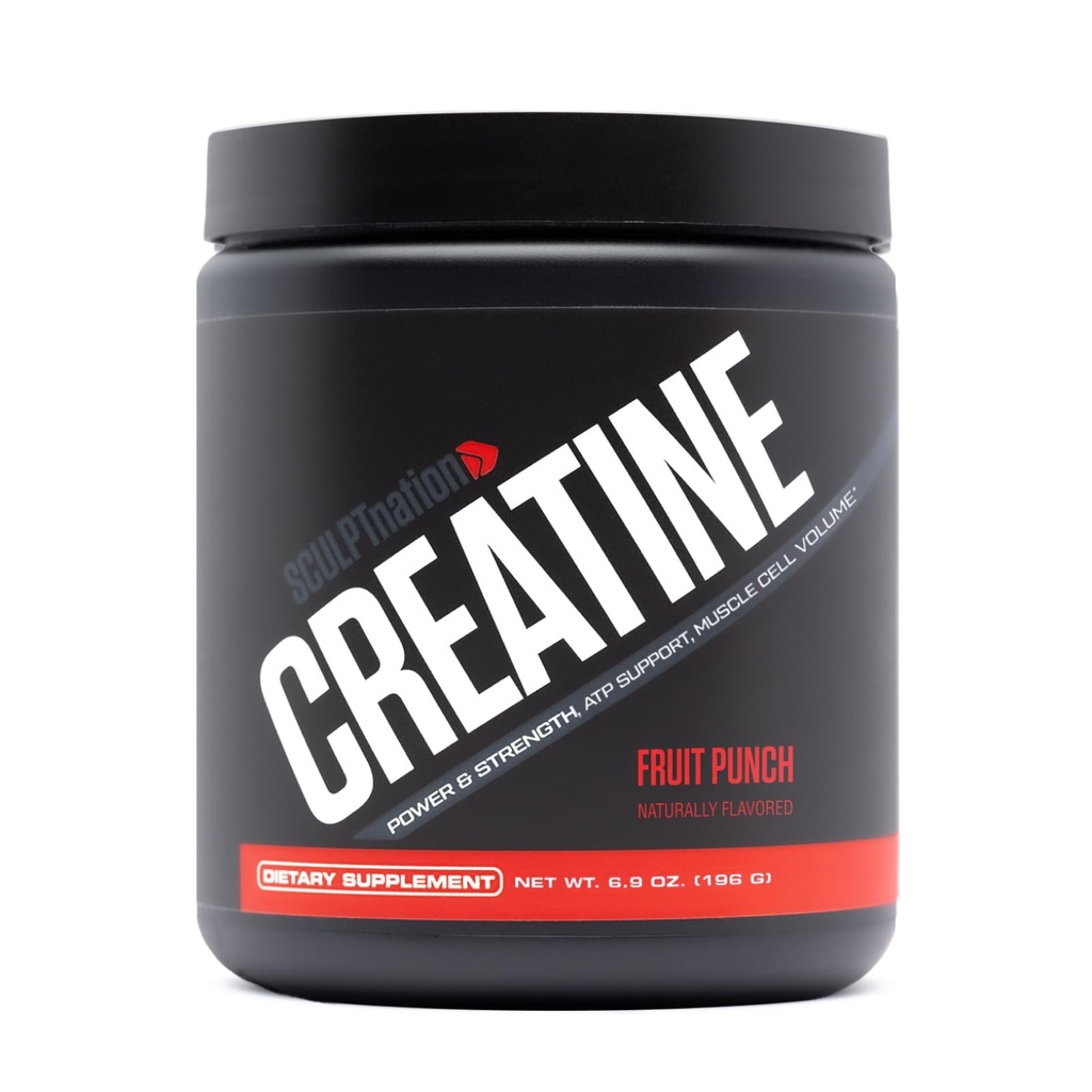 אומה Sculpt על ידי V Shred Creatine - Premium Creatine Monohydrate אבקה כדי לתמוך שרירים, אנרגיה ותפקוד המוח, פירות Punch Flavored Creatine - 30 משרתים