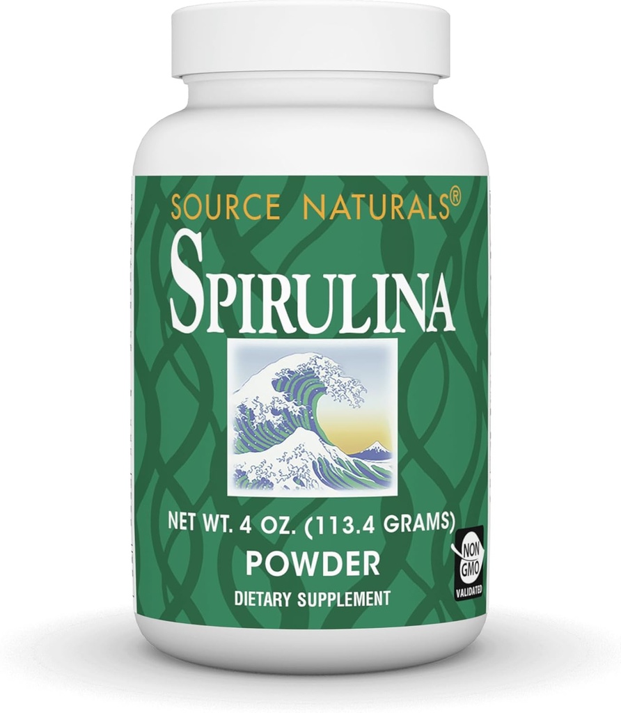 מקורות טבעיים Spirulina - עבור תמיכה במערכת החיסון - 4 oz אבקת