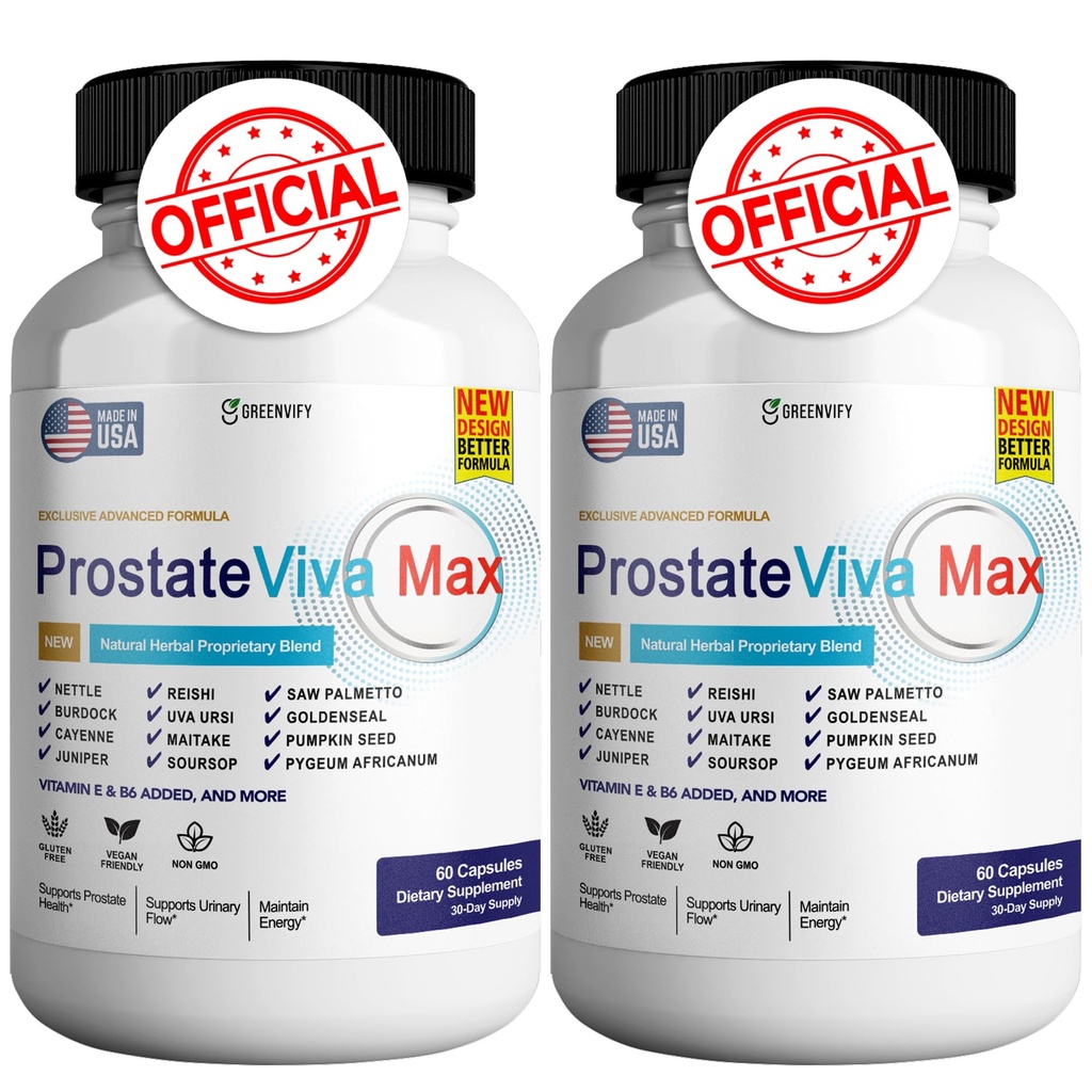 ProstateViva מקס תוספי מזון עבור מנורות גברים, תוספי בריאות - כוח מקסימלי, כל טבעי לתמוך פונקציונליות נורמלית ובריאה (120 קפסולות)