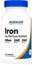 ברזל תזונתי (As Ferrous Sulfate) 65mg, 240 טבליות - non-GMO, Gluten חינם