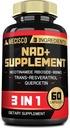 3in1 NAD+ תוסף 1200Mg - Nicotinamide Riboside עם Trans Resveratrol & Quercetin - פעילות סלולרית, Immune, Aging Health - 60 ספירה אספקת 30 ימים