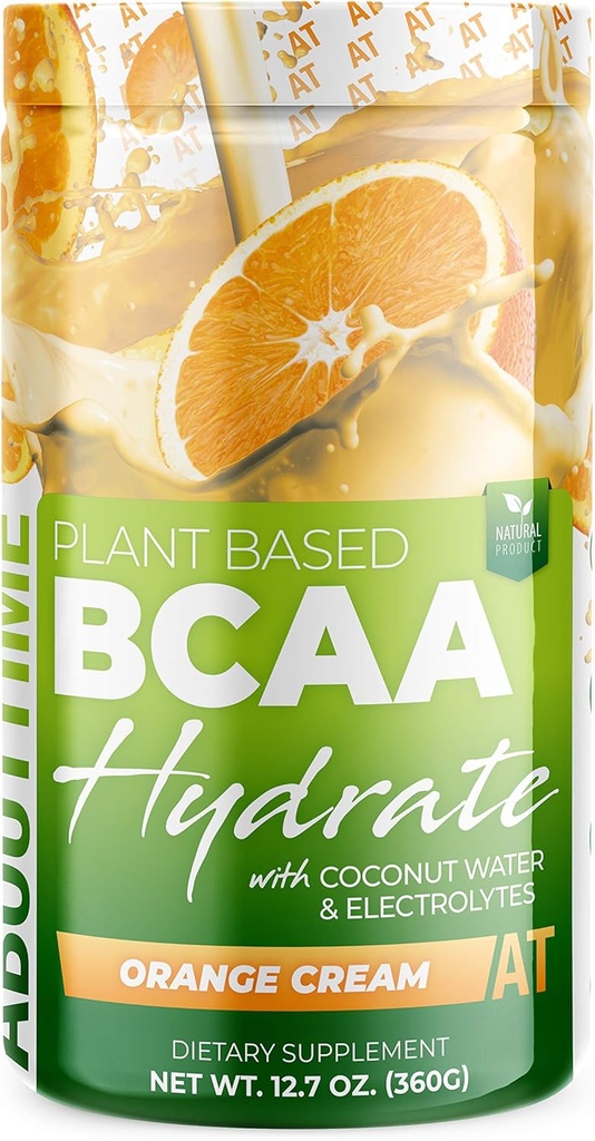 אודות Time BCAA hydrotion אבקת אורנג ' Cream, עם L-Glutamine ו אלקטרוליטטס, non-GMO, Gluten Free, Monk Fruit Water, קוקוס מים, 20 משרתים