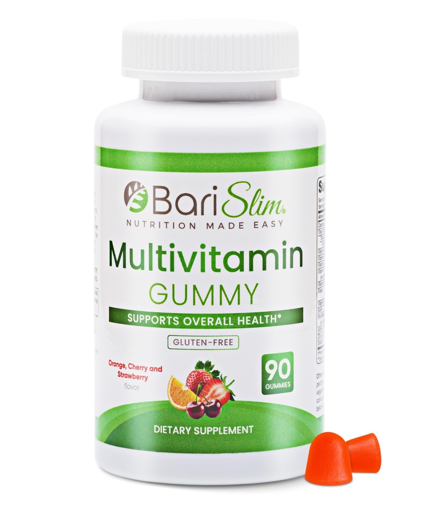 BariSlim Bariatric Chewable Multivitamin Gummies - במיוחד פורמולה ויטמין חניכיים לחולים לאחר ניתוח ירידה במשקל - Easy to Digest & Great Tasting פירות Flavors