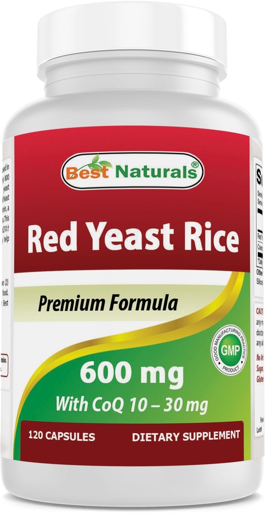 Best Naturals Red Yeast Rice עם CoQ10, 120 קפסולות - cariovascular Contains 600 מ"ג של Red Yeast רייס הוא 30 מ"ג של CoQ10