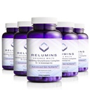 Relumins L-Glutathione Complex 1650 מ"ג - תמיכה אנטי-חמצן עם Alpha Lipoic Acid, NAC, L-Methionine, ויטמין E, Skin Health, המיוצר בארה"ב - 90 קפסולות צמחוניות x 5 בקבוקים