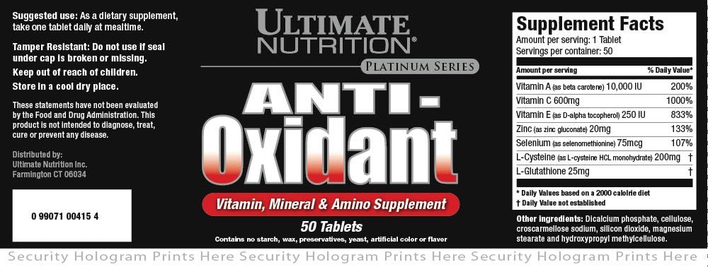 תזונה מושלמת Antioxidant ויטמין, מינרלים ו Amino תוספי (50 טבליות)
