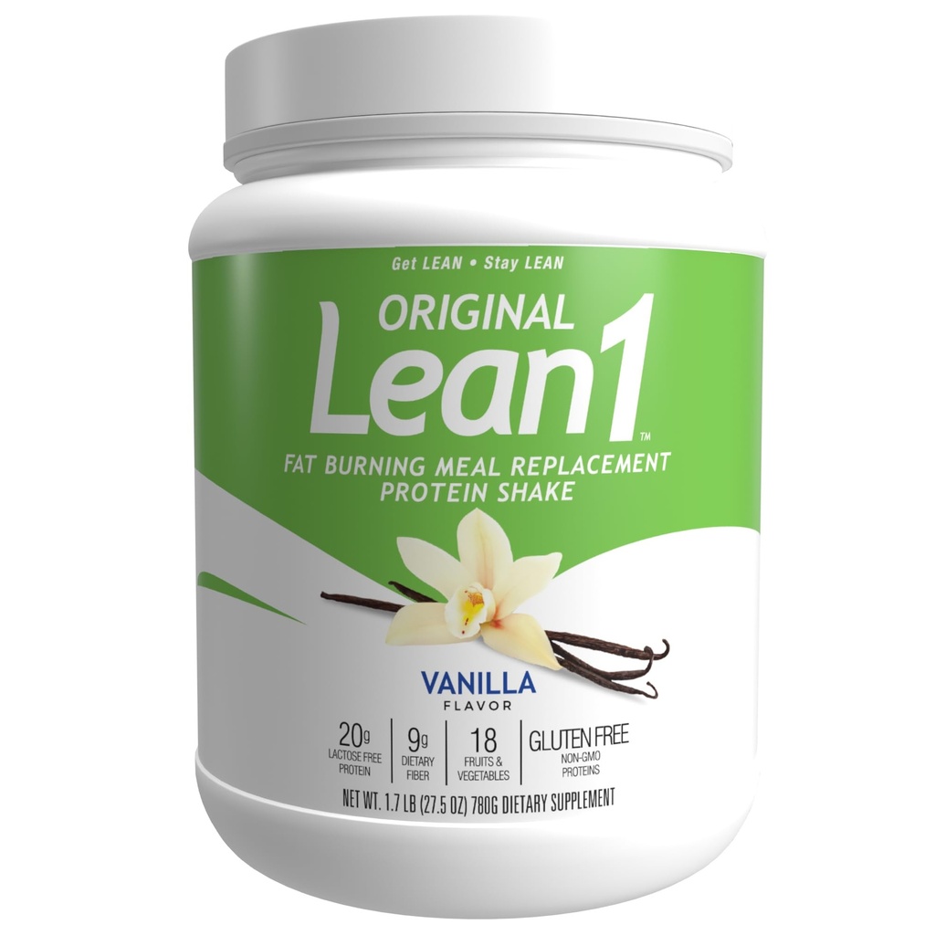 תזונה 53 Lean 1 שומן שריפת חלבון שקד, Vanilla Flavor, 15 לשרת Tub