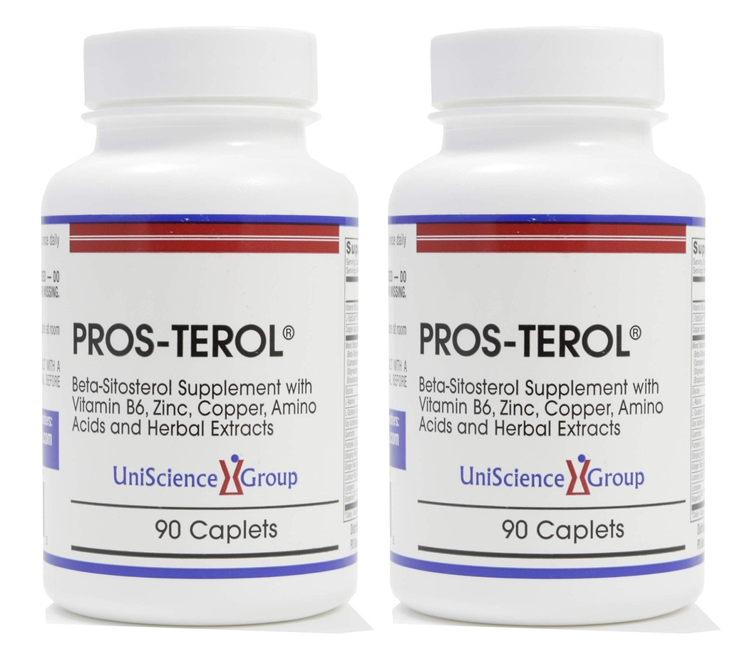 Pros-TEROL (2 ערכת בקבוק), Prostate הקלה עם 900 מ"ג צמחים Sterols עם Pumpkin Seed, Sting Nettle Root, ג'ינג 'ר Root, Licorice לחלץ 90 קפסולות