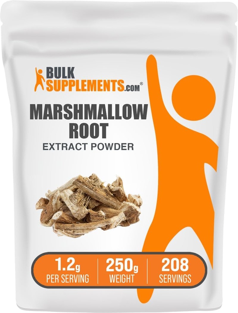 BulkSupplements.com Marshmallow Root Extraction - Marshmallow Root Supplement, Herbal Supplement - Gluten Free, 1.2g per Serve, 250g (Pack of 1)