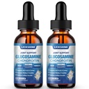 2 Pack Glucosamine Chondroitin MSM נוזל טיפות - תוספת תמיכה משותפת תוספת כוח למבוגרים עם Quercetin Boswelia, Bromelain, Hyaluronic Acid, Antioxidant Immune תמיכה (4 Fl oz)