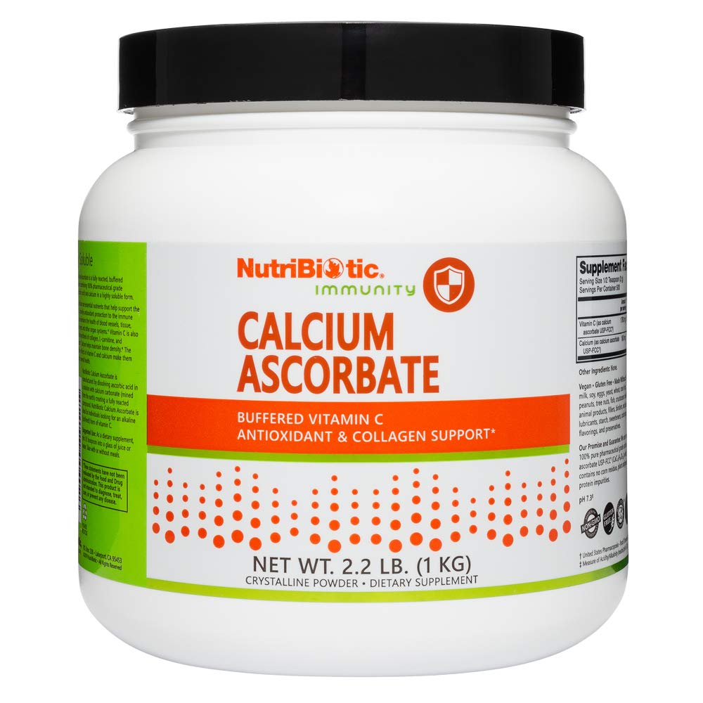 Acbiiotic Calcium Ascorbate ויטמין C אבקת, 2.2 Lb - Essential Antioxidant & Collagen תמיכה תוסף
