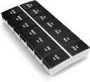 BUG HULL 7-Day AM/PM Pill מארגנת - Portable Pill Box, Travel Case, Black