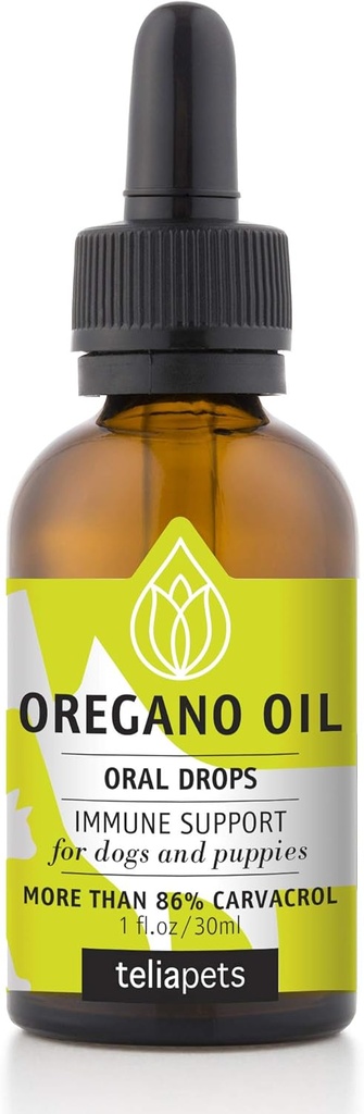 Vetercure Oregano שמן הפה טיפות עבור חיות מחמד - תמיכה טבעית Immune עבור כלבים ו Puppies- Pet תוסף - די נקי פעולה עבור כלב מושלם, מעיל עור ובריאות כללית 1 oz.
