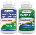 Best Naturals Acetyl L-Carnitine ו-Alpha Lipoic Acid 750 מ"ג ויטמין B-12 6000 mcg