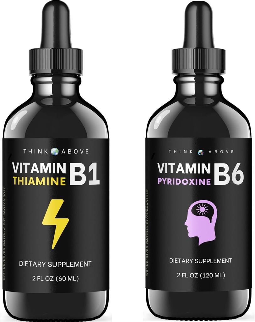 ויטמין B6 ויטמין B1 Bundle - 2 oz כל - טיפות נוזליות