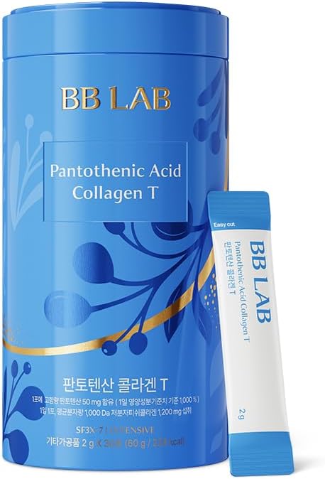 BB LAB אבקת Collagen, SF3X-7 Intensive סדרה, Made בקוריאה, 30 מקלים (Pantothenic Acid Collagen T), Blue Blue