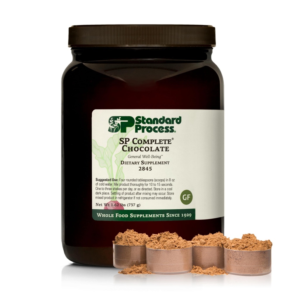 Standard Process Inc. SP Complete - Whole Food Immune Support, Liver Support, Antioxidant, with Rice חלבונים, Grapeseed Extract, and Choline - Vegetarian, Chocolate - 26 Ounce