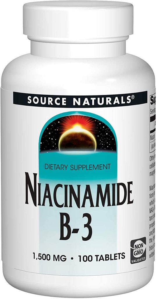 מקור Naturals Niacinamide 1500mg, 100 Tabs (2 Pack)
