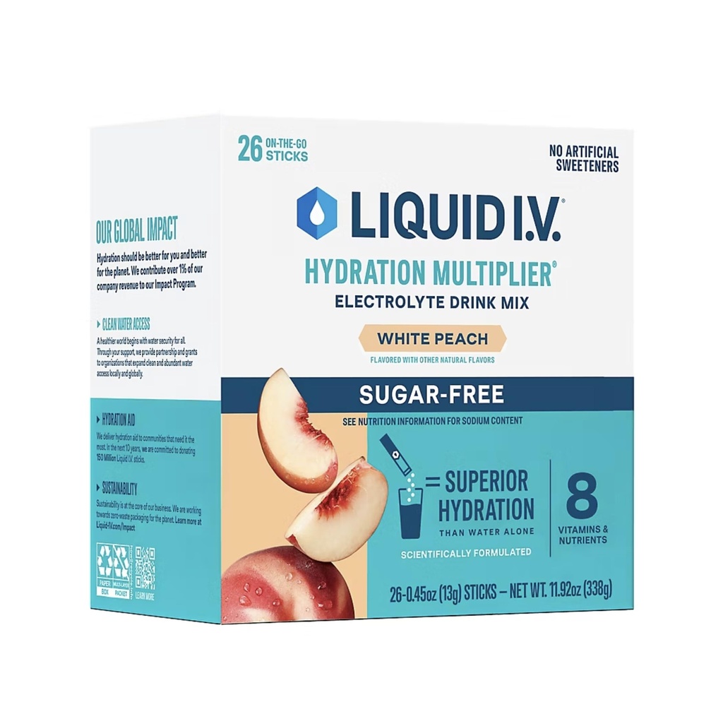 נוזל I.V. Sugarfree hydrotion Multiplier White Peach - 26 מקלות (1)