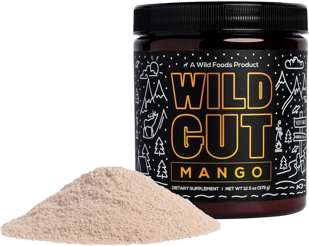 Wild Gut Daily Electrolyte אבקת משקאות עבור תמיכה העיכול: Psyllium Husk, Magnesium, Probiotics, Enzymes, FOS, Licorice, Glutamine, Prebiotics - IBS, Bloating, Gas, Cramps 12.5ozs 12.5ozs