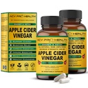 2-Pack ACV Pro Apple Cider Vinegar קפסולות מוסמך אורגני עם אמא ACV גלולות Detox ניקוי Acid Reflux תמיכה תוספי ג'ינג'ר Root Cayenne Pepper אבקת