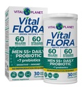 Vital Planet - ויטאל פלורה גברים מעל 55 Daily Probiotic, 60 מיליארד CFU, Diverse Strains, אורגני Prebiotics, Immune Support, Immune Health Shelf Stable Probiotics for Men, 30 קפסולות