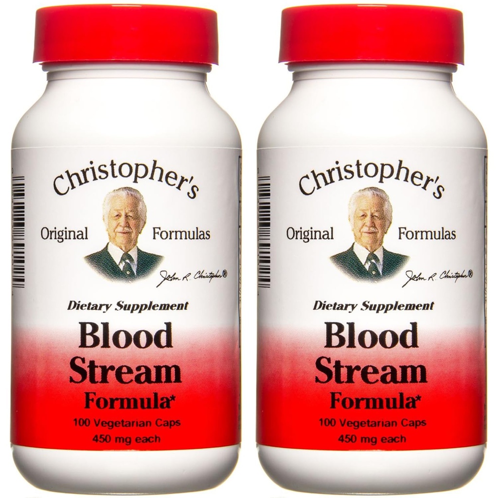 הפורמולה המקורית של כריסטופר Blood Stream Formula - Blood Circulation Supplements - Supports Vein Odysseyity, נקייה וטהור Bloodstream - חבילת 2