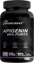 תוסף Apigenin 100 מ"ג של Chamomile לחלץ 120 הרוזן - 98% טוהר- Apigenin תוסף לשינה, Mood, Cognition, Prostate בריאות - סיוע שינה מעולה, Non-GMO, No Fillers - 4 Monteh Supply Supply Supply