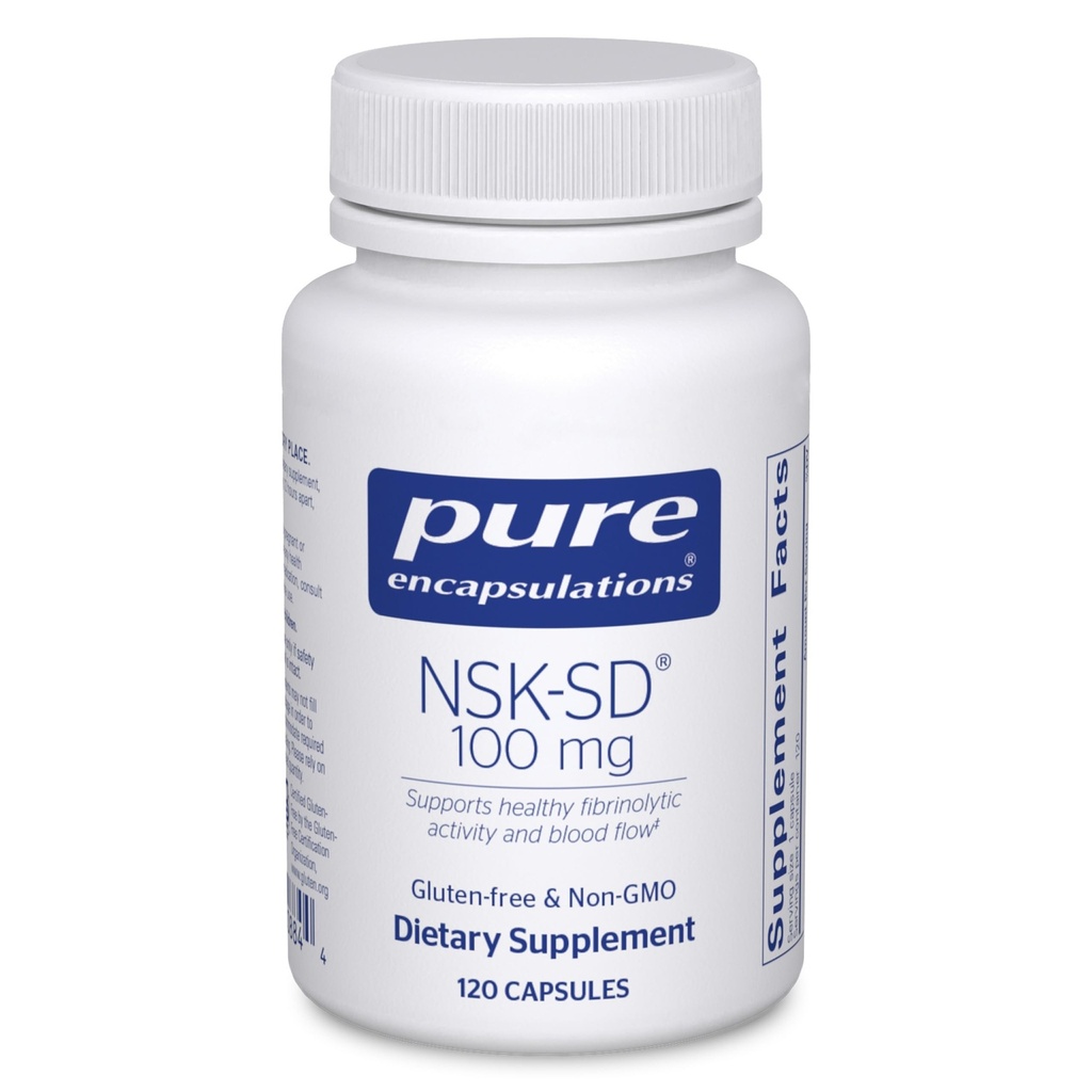 טהור Encapsulations NSK-SD - 100 מ"ג Nattokinase - עבור נורמלי דם Circulation - תמיכה פעילות Fibrinolytic * - Gluten Free & non-GMO - 120 קפסולות