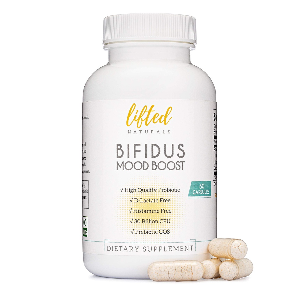 פרוביוטיקה 30 מיליארד CFU - Bifidus Mood תומך תוסף w / prebiotics & Probiotics עבור נשים וגברים - תמיכה Mood & Digest - Histamine חינם - טבעי Mood Boost - 60 ימים אספקה, non-GMO