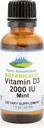 Pure Mountain הבוטנים פלצבו ויטמין D Drops - Mint Flavored נוזל ויטמין D3-2000o לכל המשרת - 1ozבק