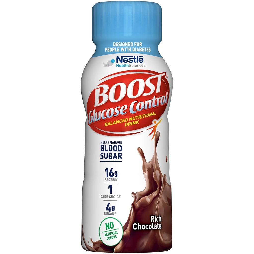 Boost Glucose Control שוקולד מוכן לשתות, 8 אוונס (Pack of 24)