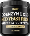 Red Yeast Rice 13500 מ"ג ירוק תה 4500 מ"ג Quercetin 4500 מ"ג תוספת - תמיכה בריאות הלב, מערכת החיסון ומאזן הגוף - 60 קפסולות