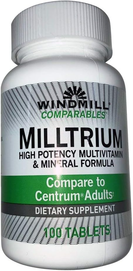 Windmillables Milltrium High Potency Multivitamin ו- Tablet מינרלים 100 Ea (Pack of 2)