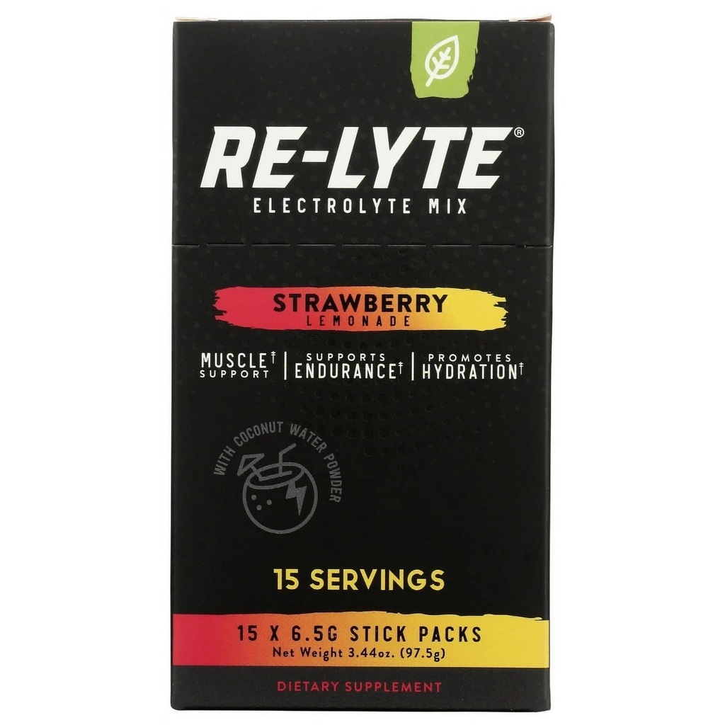 Re-Lyte שתיה Mix Mix Strawberry Lemonade 15 משרתות Packets 3.44 oz.