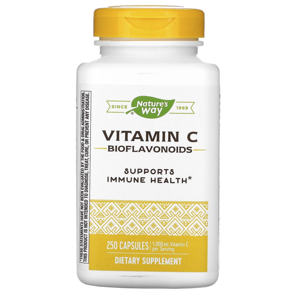 הדרך של הטבע ויטמין C עם Bioflavonoids, Immune Support *, ויטמין C גבוה ל- 2capsule משרת, מקדם Collagen *, 1,000 מ"ג לשרת 2Capsule, 250 קפסולות (Packaging May Vary)