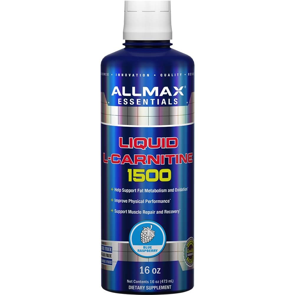 AllMAX Nutrition נוזל L-Carnitine 1500, Blue Raspberry, 16 oz (473 מ"ל)