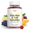 שיער עור וציפורים ויטמינים, 6000 mcg biotin Gummies w/Collagen, Passion Fruit Flavored שיער ויטמינים, Gluten Free Collagen תוספי (60 Count)
