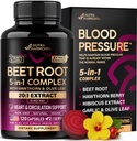 Beet Root כמוסות - תמיכה בלחץ דם בריא * עבור הלב & Circulation תמיכה - עם הותורן ברי, Hibiscus & Garlic - Nitric Oxide עבור אנרגיה - מיוצר בארה"ב, 120 קפסולות