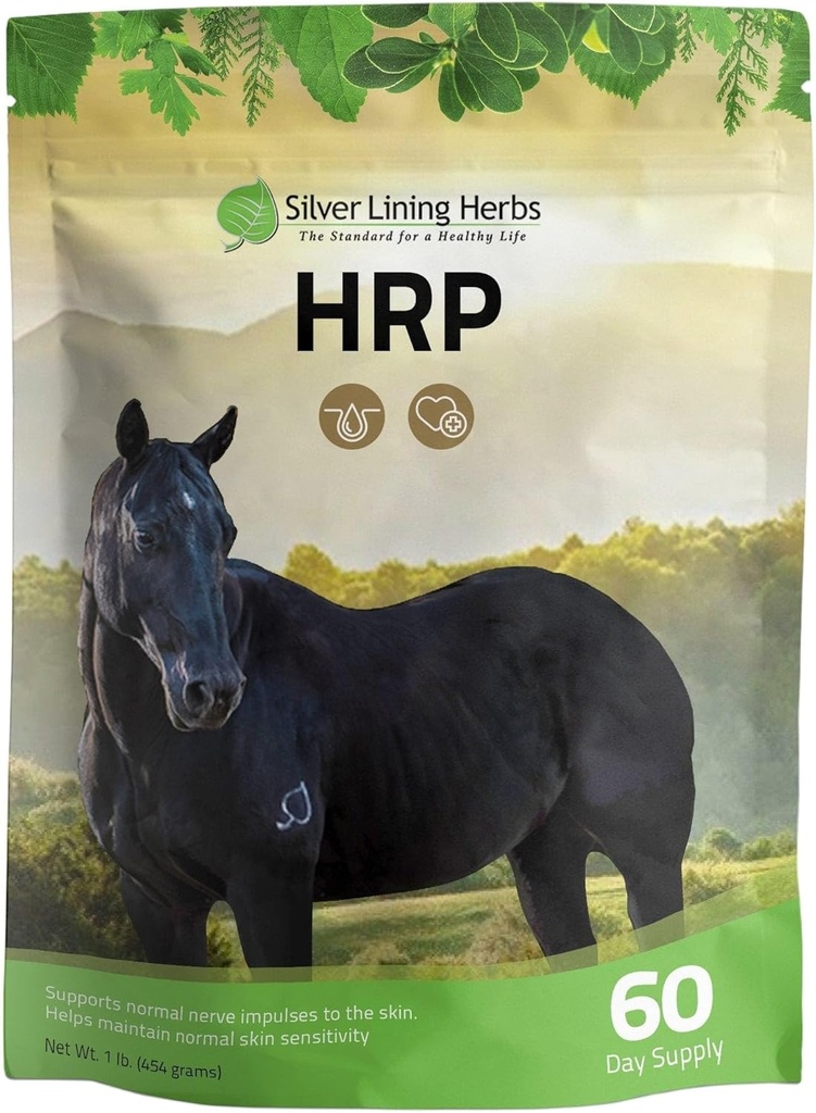 Silver Lining Herbs HRP - תומך אימפולסי עצב טבעיים לעור של הסוס - מקדם רגישות עור רגילה - מסייע עם עצבים Overactive - תוספת צמחים עבור סוסים - 1 lb Bag