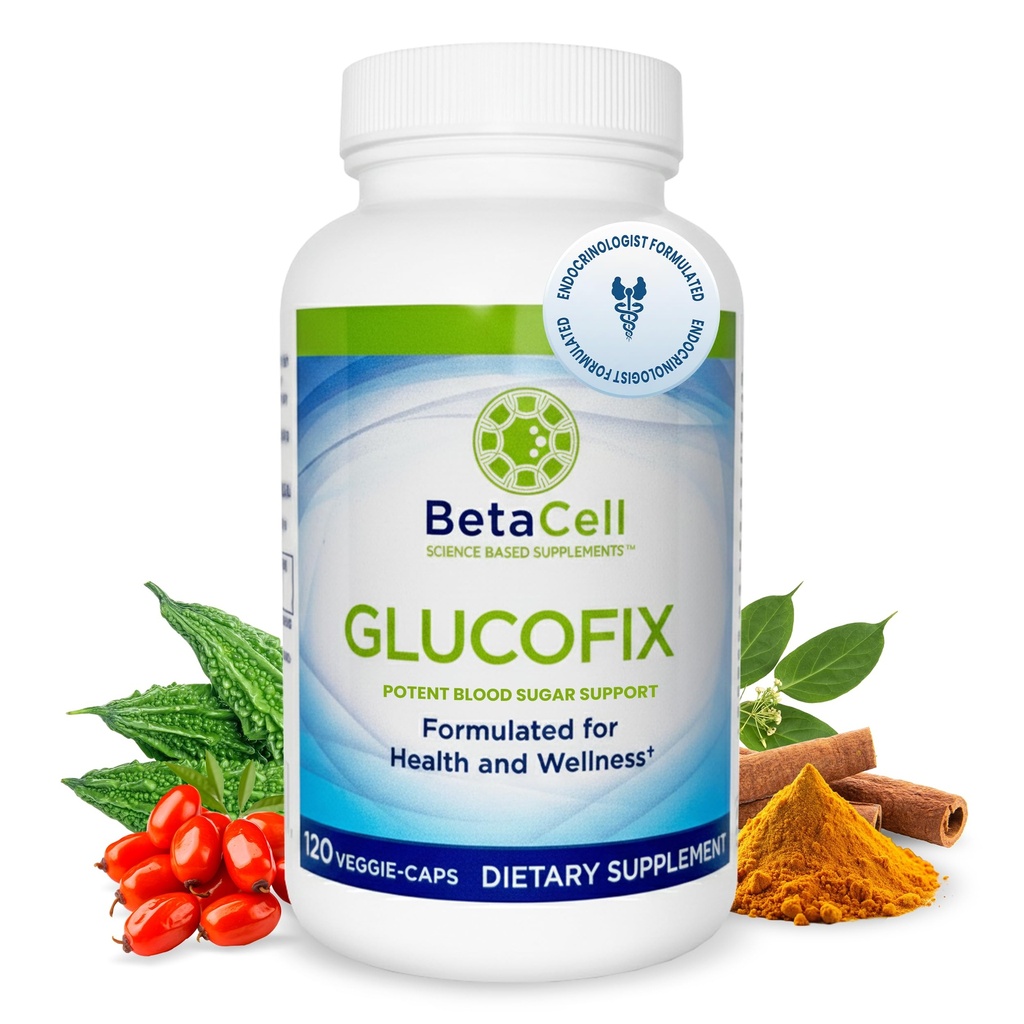 Glucofix - Berberine תוסף צמחי עם Cinnamon, Gymnema, Berberine, Bitter Melon ו Turmeric - 120 קפסולות