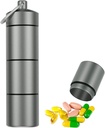 Bigשרשרת Pill Holder, EFFIET 3 השוואתיות Metal Pill Fob Case, Travel Medicine Container for Emergency Pills/Vitamin/Fish Oils/Capsule, Water Proof for Travel, Hiking, Camping (Matt Ended)